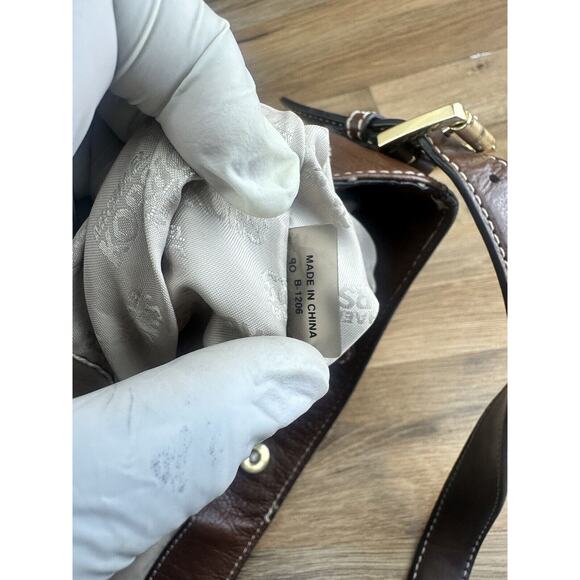 MICHAEL KORS Gray & Brown SUEDE & LEATHER SHOULDER HANDBAG - Picture 5 of 8